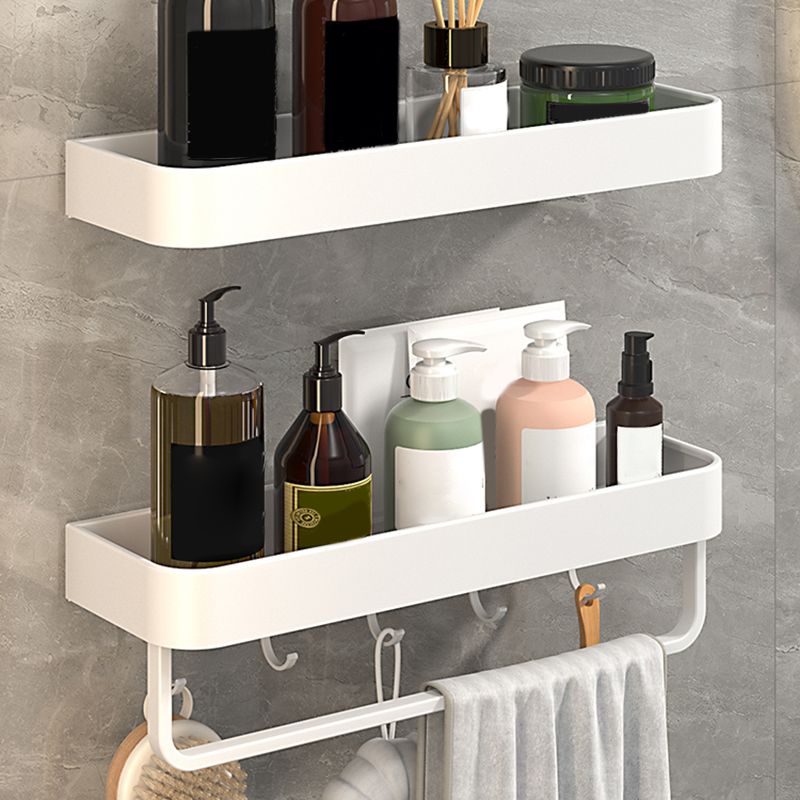 Sikunuo | White 2-piece Bathroom Hardware Modern Bathroom Accessories Set, Bathroom Shelf