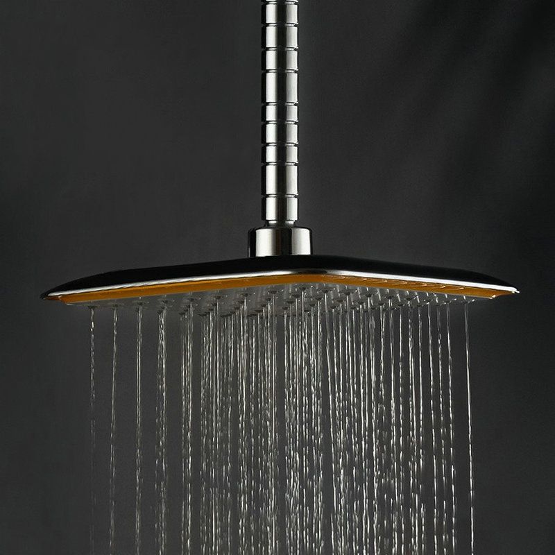 Sikunuo | Modern Square Showerhead Combo Chrome Rainfall Showerhead