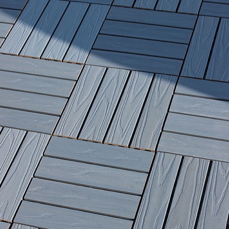 Sikunuo | 12" X 12" 4-Slat Square PVC Floor Tiles Snap-Fit Installation Floor Tiles