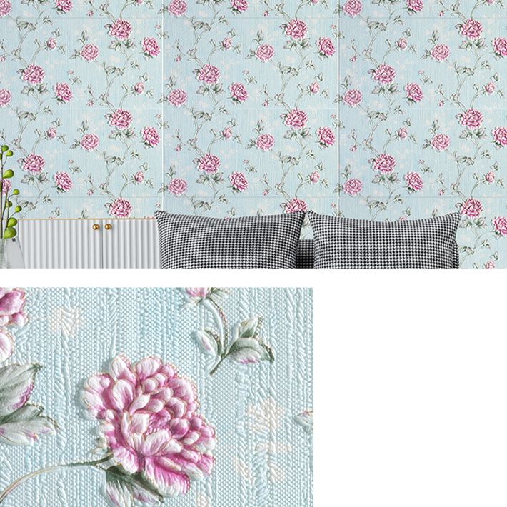 Sikunuo | Modern Wall Panel 3D Floral Print Peel and Stick Waterproof Wall Covering
