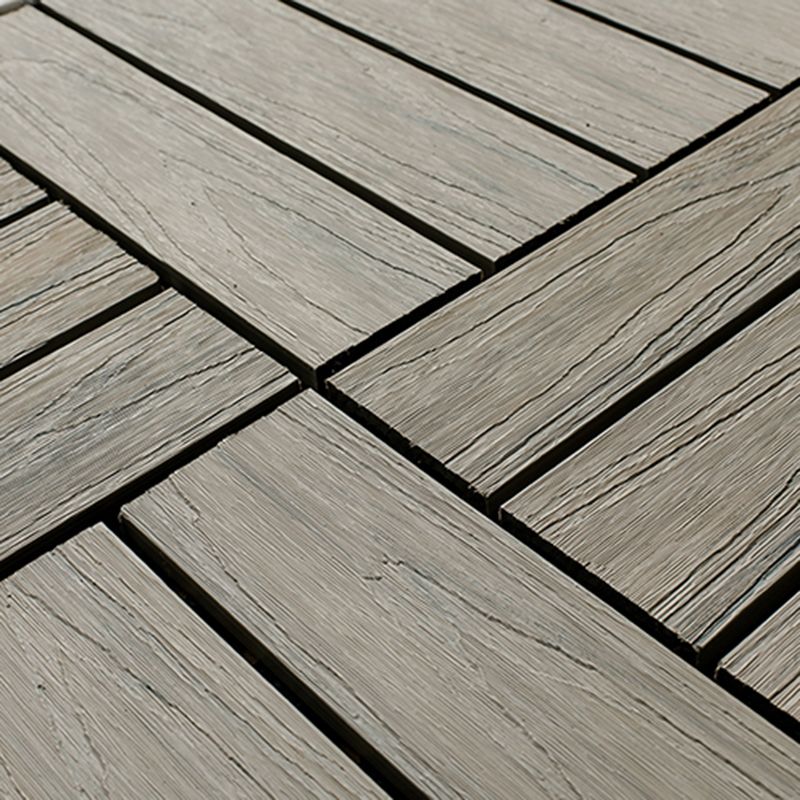 Sikunuo | Square Patio Tiles Interlocking Striped Pattern Deck Board