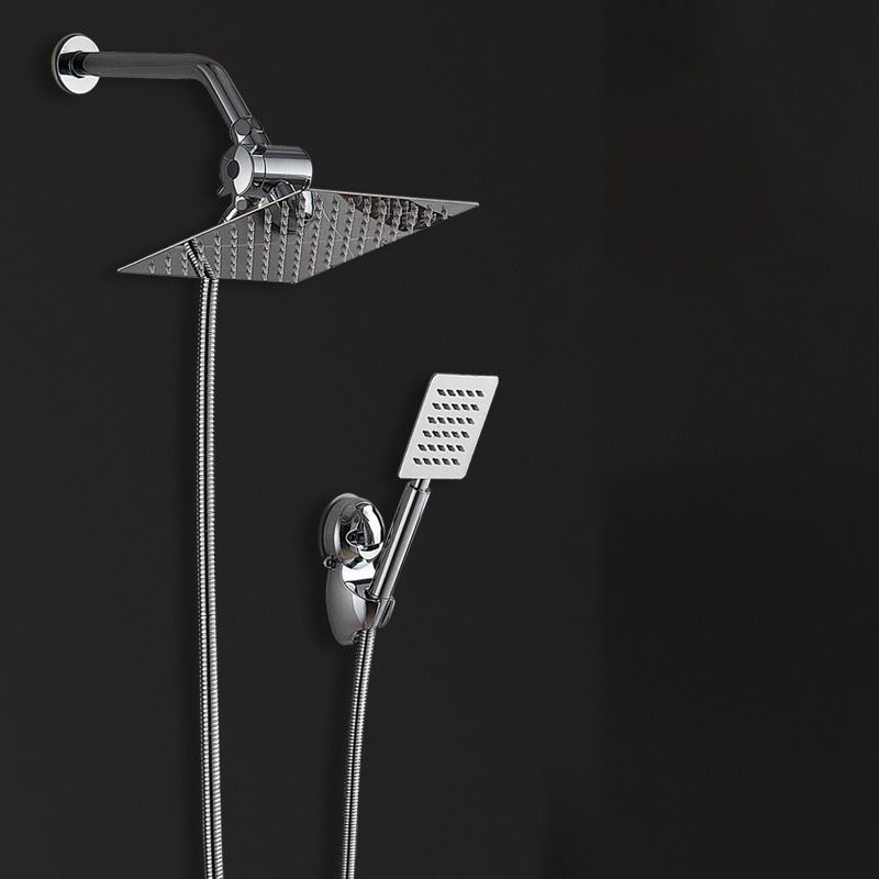 Sikunuo | Square Metal Double Shower Heads Modern Shower with Shower Hose