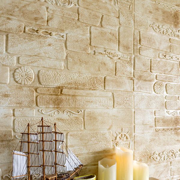 Sikunuo | Modern Wall Covering Peel and Stick Brick 3D Print Waterproof Wall Panel