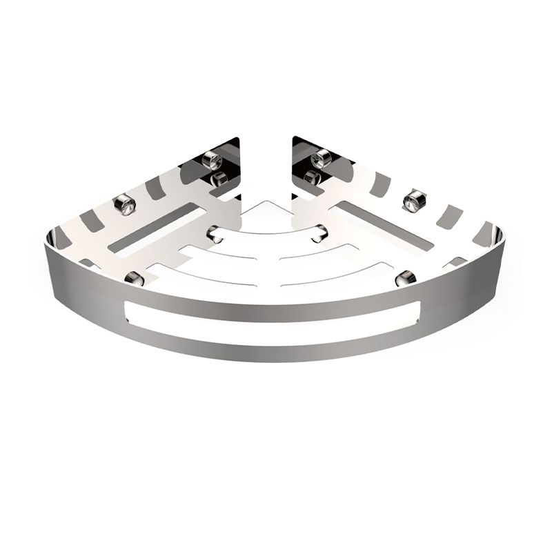 Sikunuo | Polished Chrome Modern Bathroom Accessories Set Stainless Steel Triangular Shower Shelf