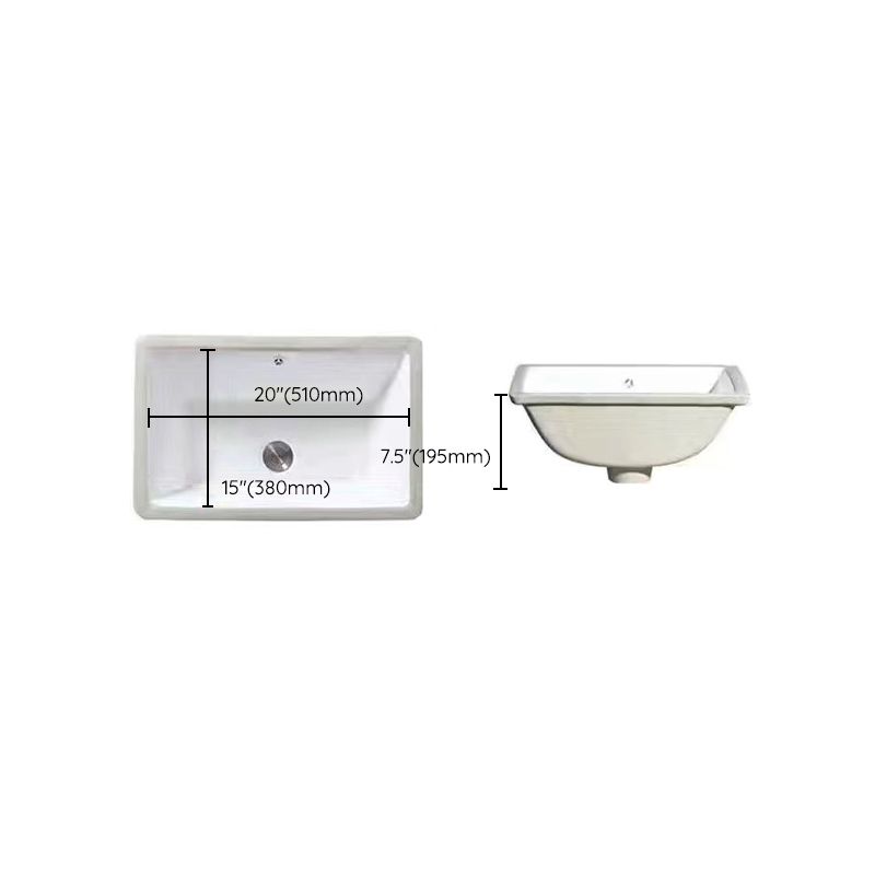 Sikunuo | Modern Under-Mount Sink Oval Porcelain with Pop-Up Drain Sink
