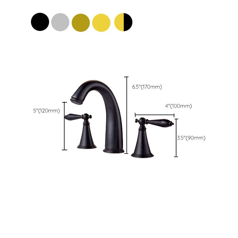 Sikunuo | Traditional Roman Bathtub Faucet Set Copper Fixed Deck Mount with Handles