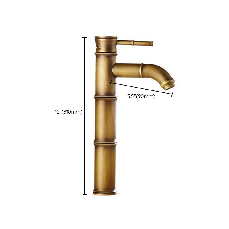 Sikunuo | Farmhouse Brass Bathroom Faucet With Lever Handle Single Hole Sink Faucet