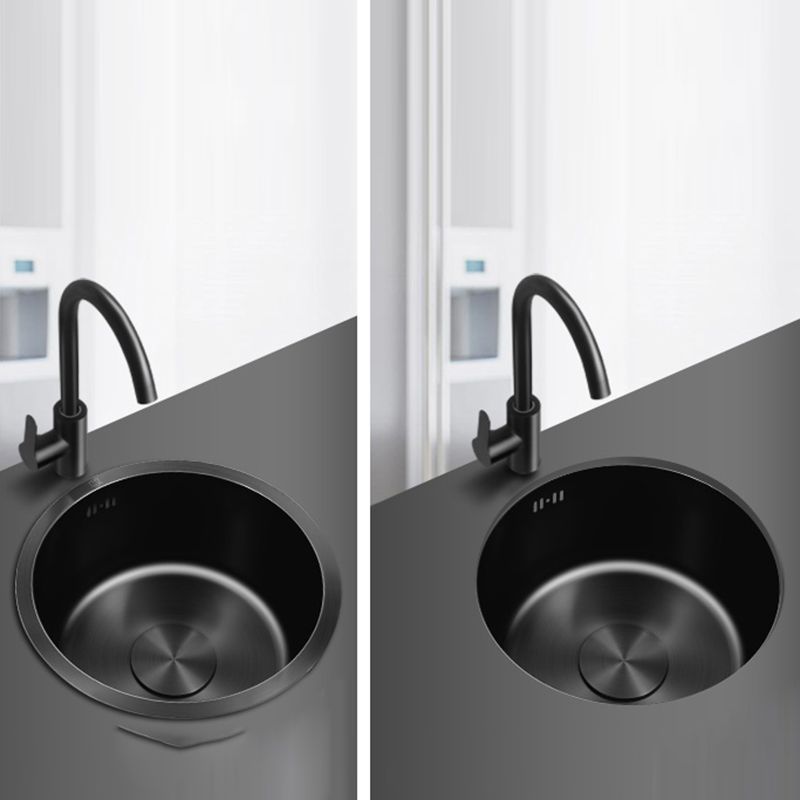 Sikunuo | Classic Round Sink Stainless Steel Built-in Sink Non-Slip Round Basin for the Kitchen
