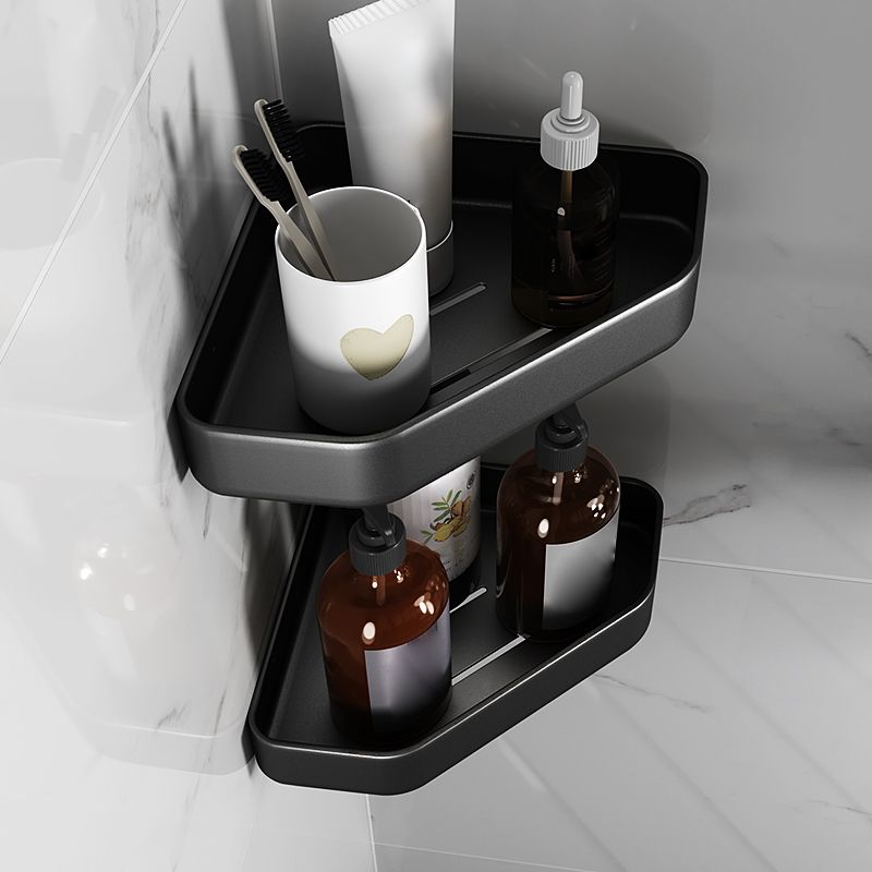 Sikunuo | Matt black bathroom accessories set Modern anti-rust 1/2/3-piece bathroom shelf