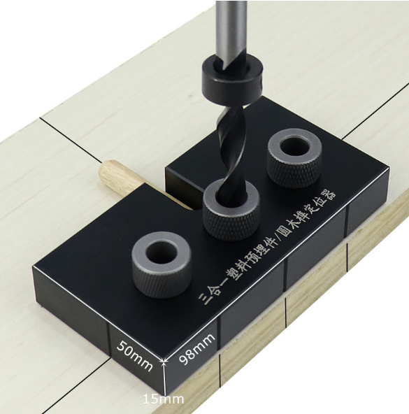 Sikunuo | 3 in 1 adjustable woodworking drill locator punch tools