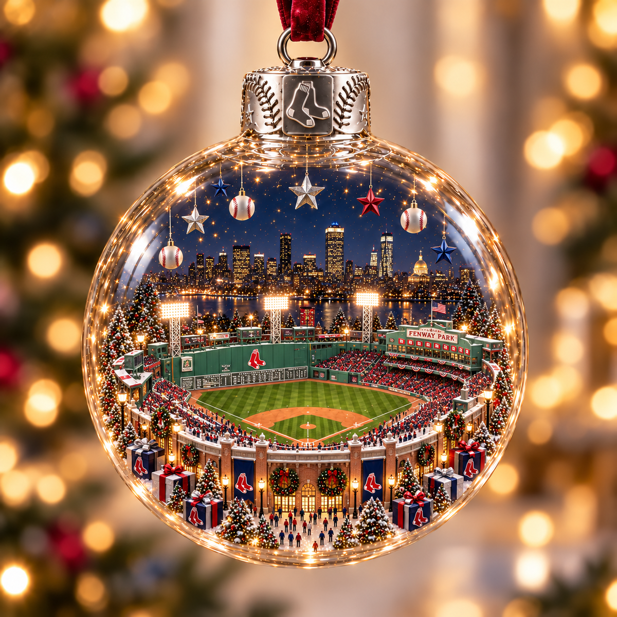 Light-Up Baseball Stadium Christmas Ornament – Holiday Keepsake