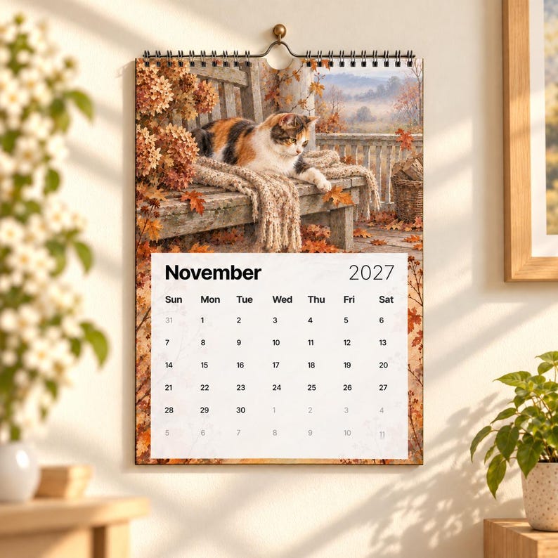 2027 Cottage Cats Wall Calendar