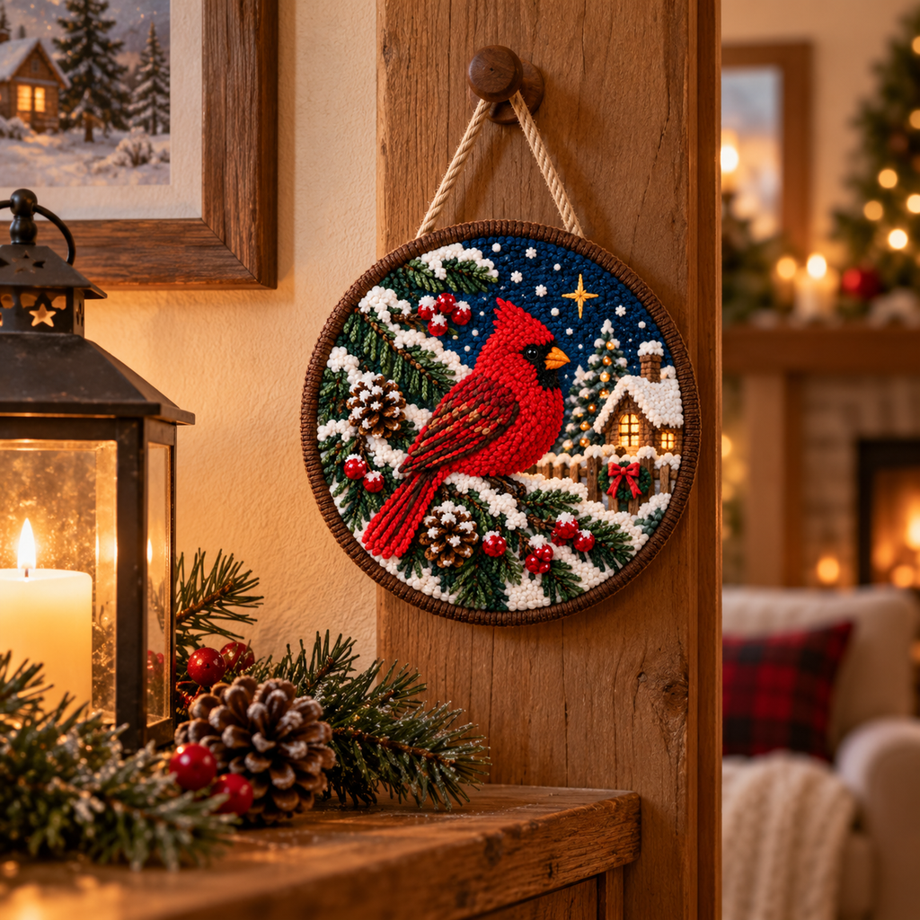 DIY Punch Needle Winter Woodland Hanging Decor Kit