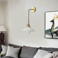 Sikunuo | Ceramic Ribbed Cone Wall Recessed Lamp 1 Light Modern Stylish Pendant Light in White for Hallway