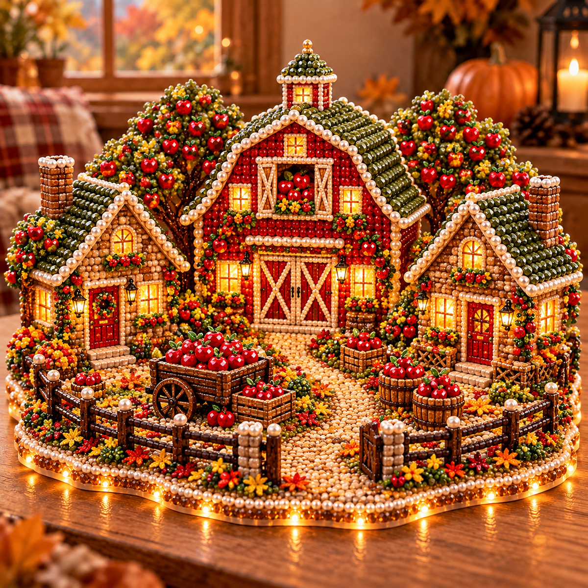 DIY Sparkling Autumn Village — 3D Diamond Art Decoration Kit