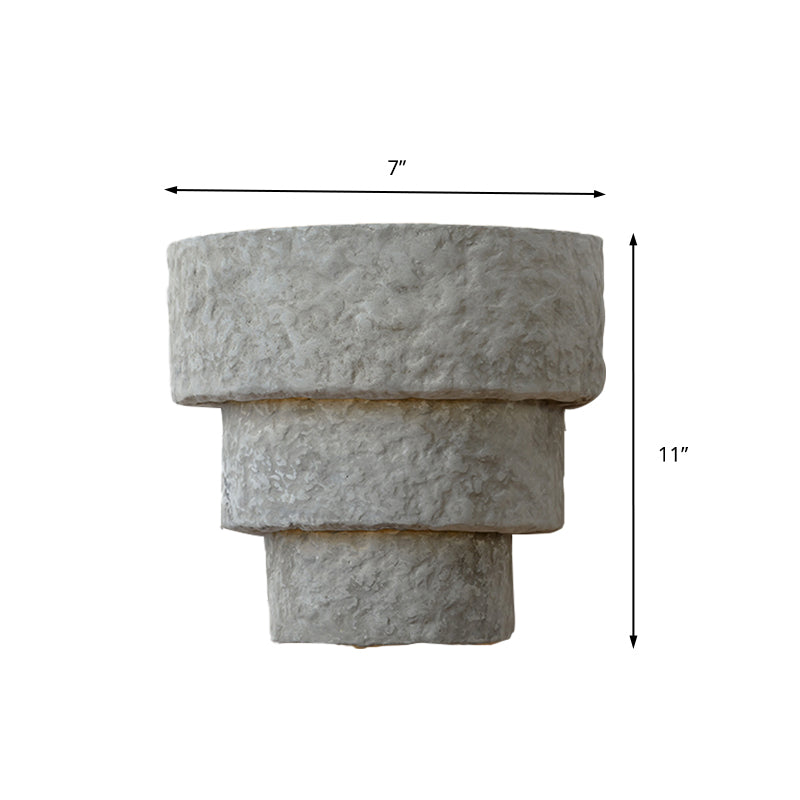 Sikunuo | Cement Bowl/Cylinder Shade Wall Lighting Modern Style 1 Light Bathroom Wall Light Fixture in Gray