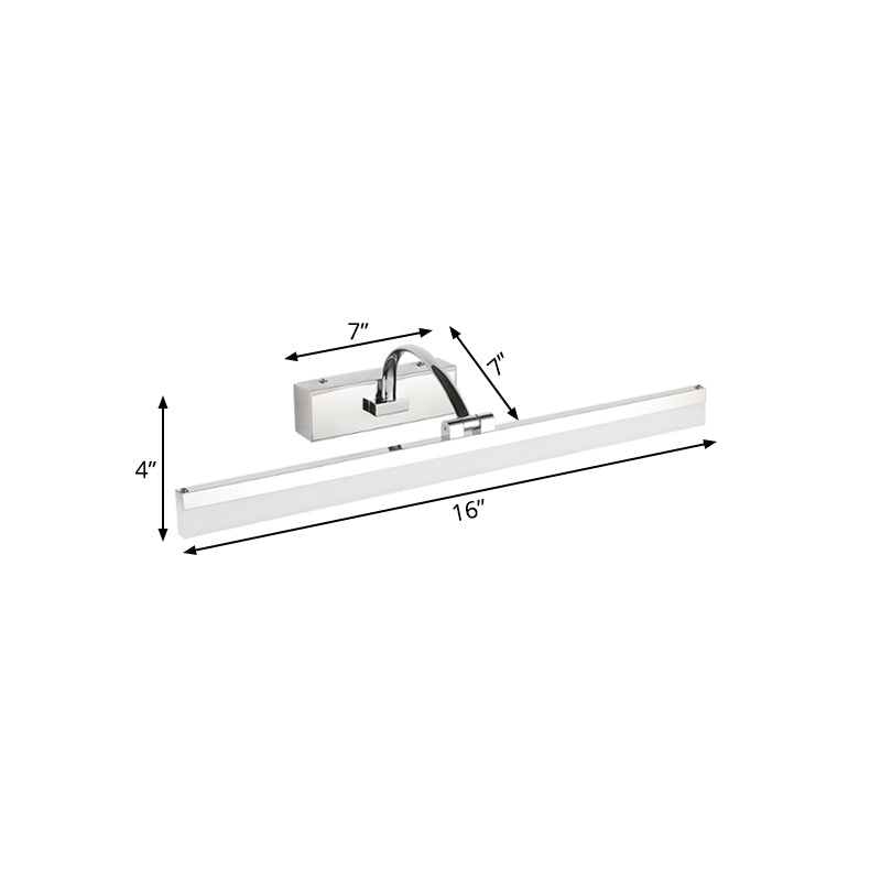 Sikunuo | Acrylic Slim Vanity Light Contemporary Style LED Chrome Finish Wall Lamp for Bathroom, 16"/19.5" Diameter