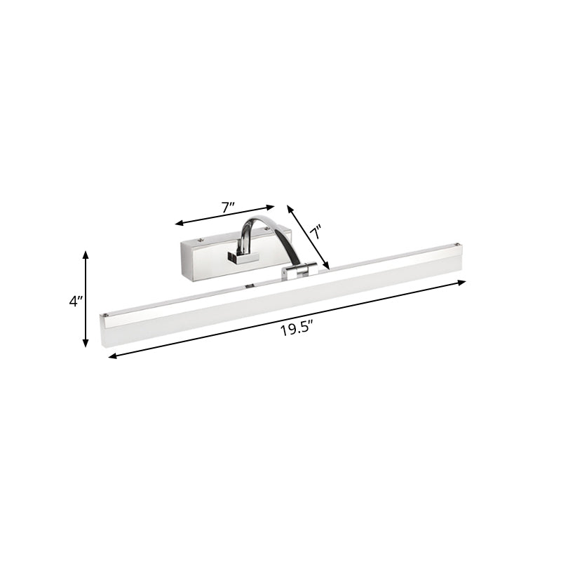 Sikunuo | Acrylic Slim Vanity Light Contemporary Style LED Chrome Finish Wall Lamp for Bathroom, 16"/19.5" Diameter