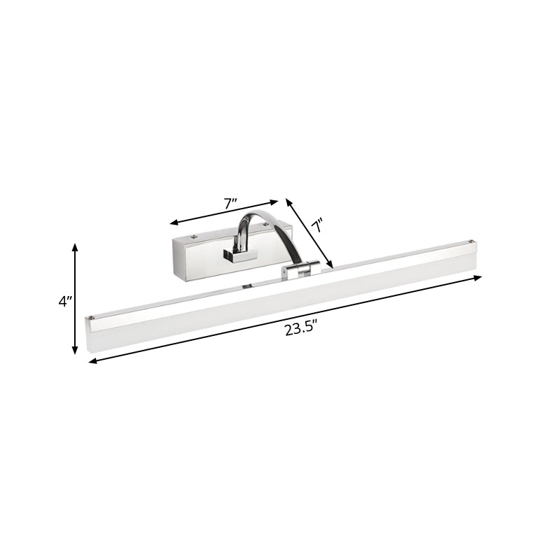 Sikunuo | Acrylic Slim Vanity Light Contemporary Style LED Chrome Finish Wall Lamp for Bathroom, 16"/19.5" Diameter