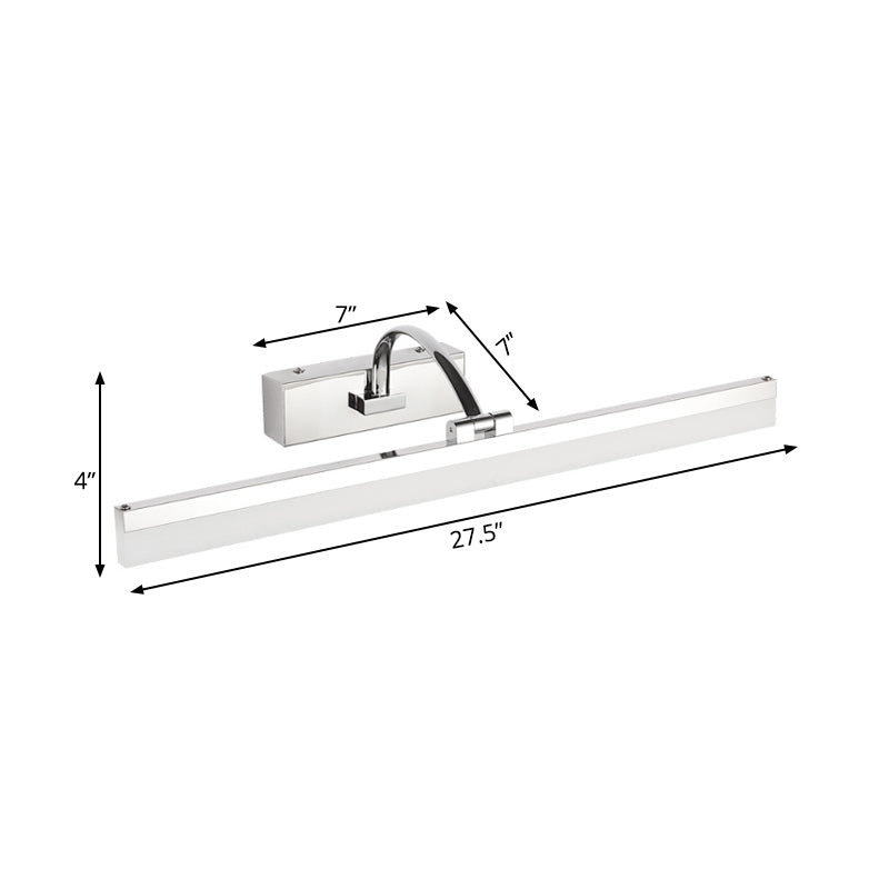 Sikunuo | Acrylic Slim Vanity Light Contemporary Style LED Chrome Finish Wall Lamp for Bathroom, 16"/19.5" Diameter