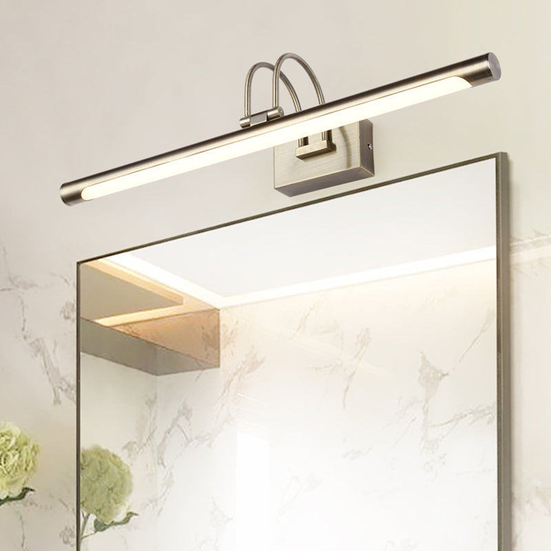 Sikunuo | Metallic Arch Wall Light Modern Stylish 16.5"/20.5" W LED Nickel-Finish Wall Lamp with Acrylic Shade