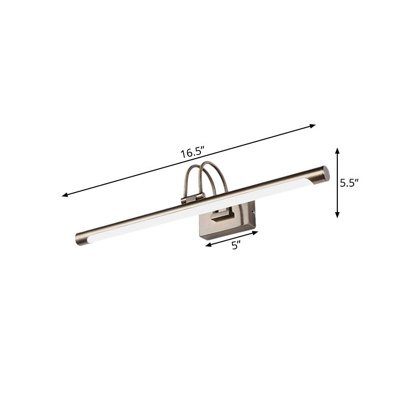 Sikunuo | Metallic Arch Wall Light Modern Stylish 16.5"/20.5" W LED Nickel-Finish Wall Lamp with Acrylic Shade