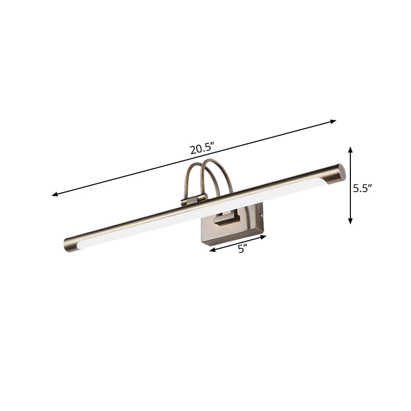 Sikunuo | Metallic Arch Wall Light Modern Stylish 16.5"/20.5" W LED Nickel-Finish Wall Lamp with Acrylic Shade