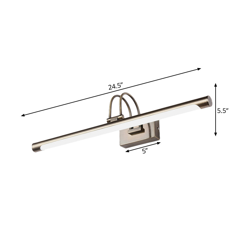 Sikunuo | Metallic Arch Wall Light Modern Stylish 16.5"/20.5" W LED Nickel-Finish Wall Lamp with Acrylic Shade