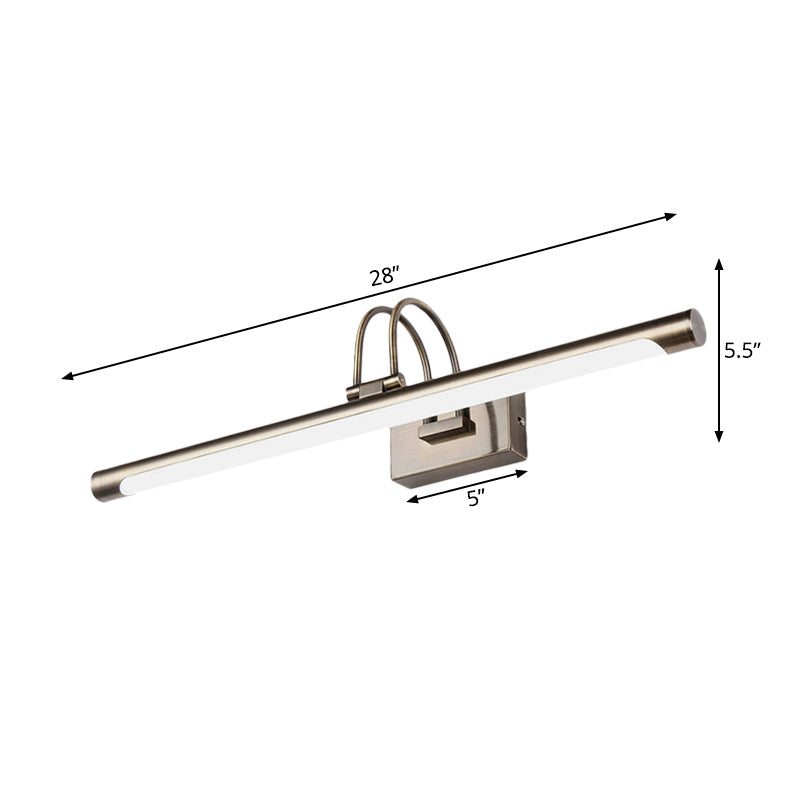 Sikunuo | Metallic Arch Wall Light Modern Stylish 16.5"/20.5" W LED Nickel-Finish Wall Lamp with Acrylic Shade