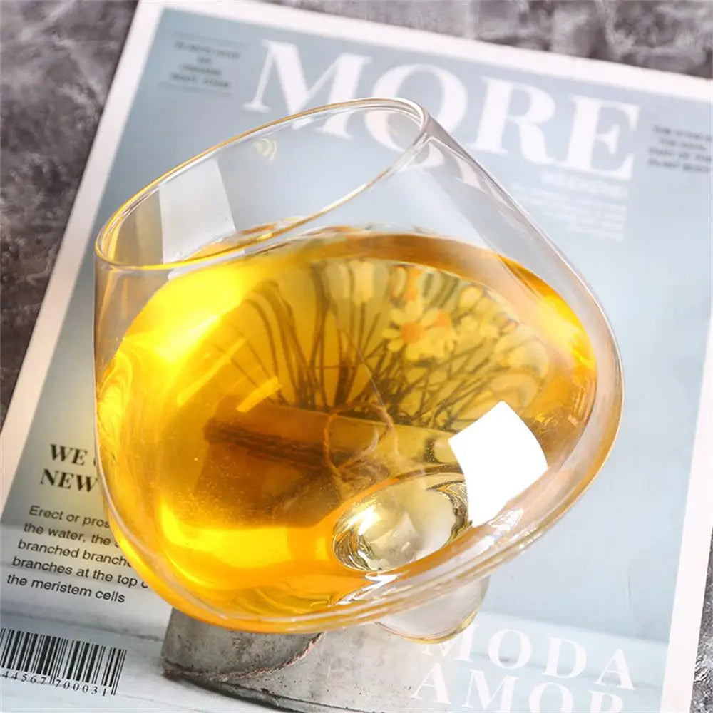 Belly Whiskey and Beer Glass - Rotating Tumbler for Cocktails, Wine and other Drinks  Sikunuo