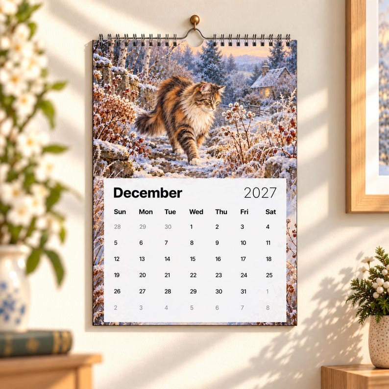 2027 Cottage Cats Wall Calendar