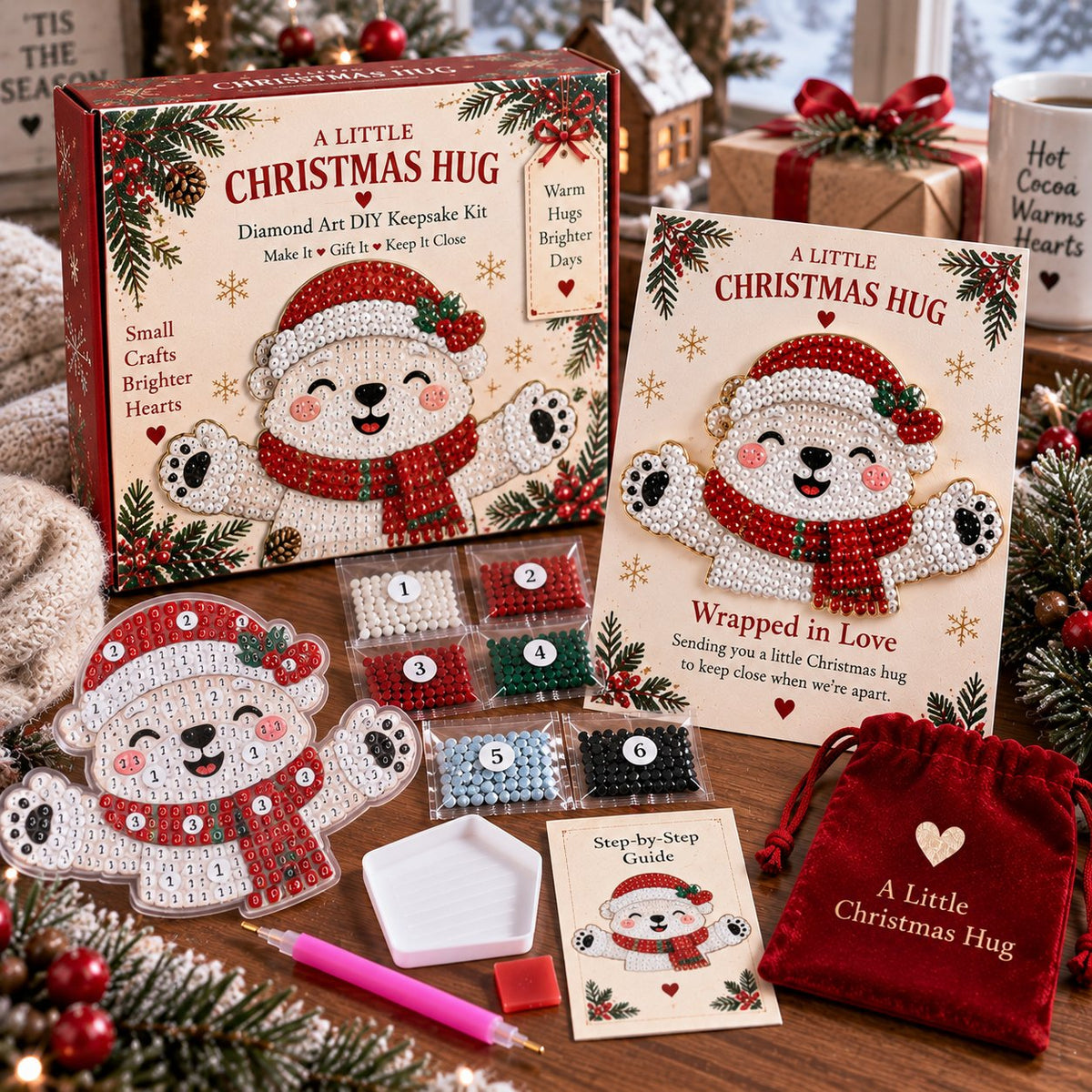 A Little Christmas Hug Diamond Art DIY Keepsake Kit