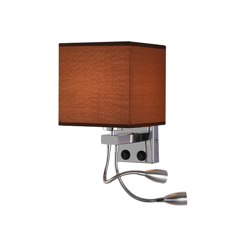 Sikunuo | White/Black/Beige Cube Wall Lantern Lighting Modernism Fabric 1 Light Wall Mount Light