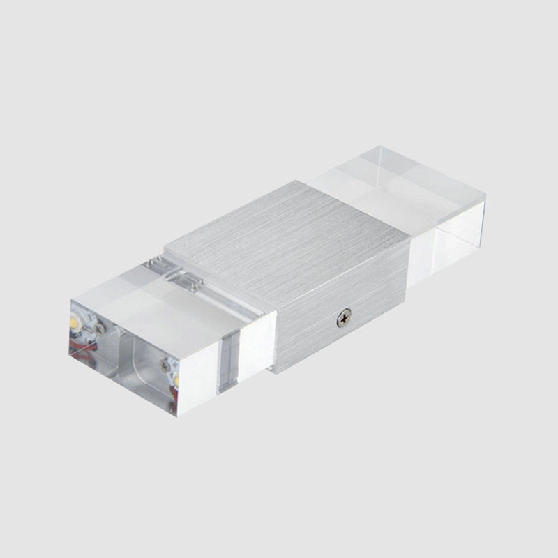Sikunuo | Rectangular Acrylic LED Top and Bottom Wall Light Modern 1 Light Silver Wall Light in Warm/White Light