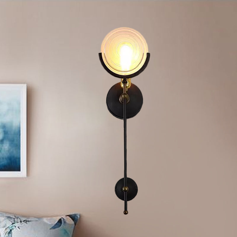 Sikunuo | Torch Wall Lamp Modern 1 Head Wall Lighting with Clear Glass Panel for Living Room