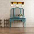 Sikunuo | 3 Lights Rotatable Wall Lamp Fixture with Open Bulb Wood Modernism Bedroom Vanity Light