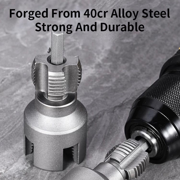 Sikunuo | Pipe Threading Tool | Dual-Function Internal & External Threads | 40Cr Alloy Steel | 1/2" or 3/4"