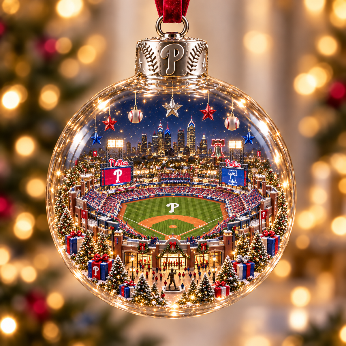 Light-Up Baseball Stadium Christmas Ornament – Holiday Keepsake