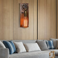 Sikunuo | Open Bulb Living Room Wall Lamp Vintage Metal 1 Light Aged Brass Wall Light Lighting with Rectangular Backplate