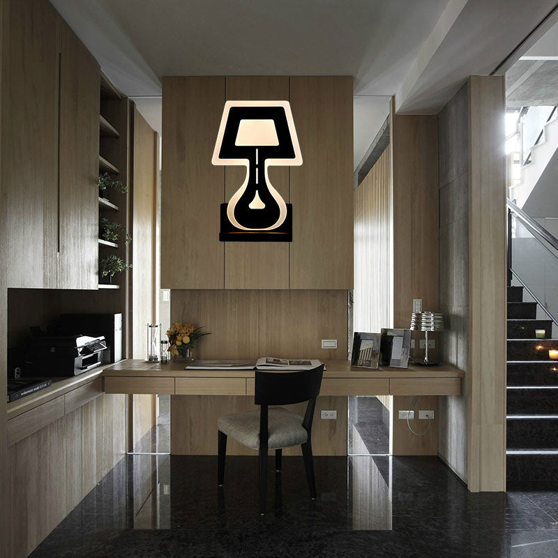 Sikunuo | Modern LED Wall Lamp with Acrylic Shade Black/White Desk Lamp Shapes Wall Lighting in Warm/White Light