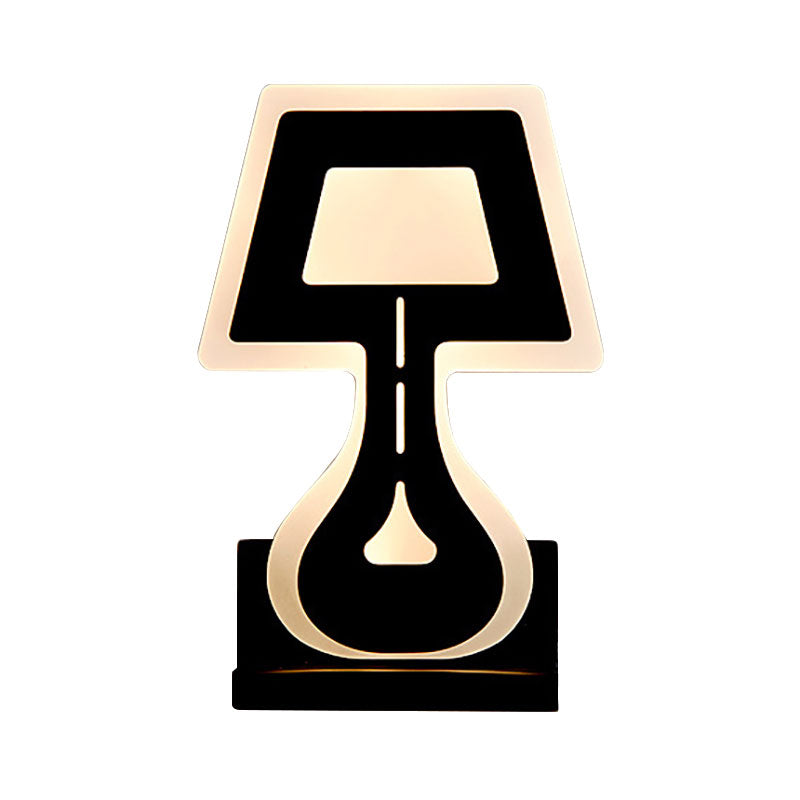 Sikunuo | Modern LED Wall Lamp with Acrylic Shade Black/White Desk Lamp Shapes Wall Lighting in Warm/White Light