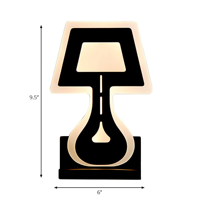 Sikunuo | Modern LED Wall Lamp with Acrylic Shade Black/White Desk Lamp Shapes Wall Lighting in Warm/White Light