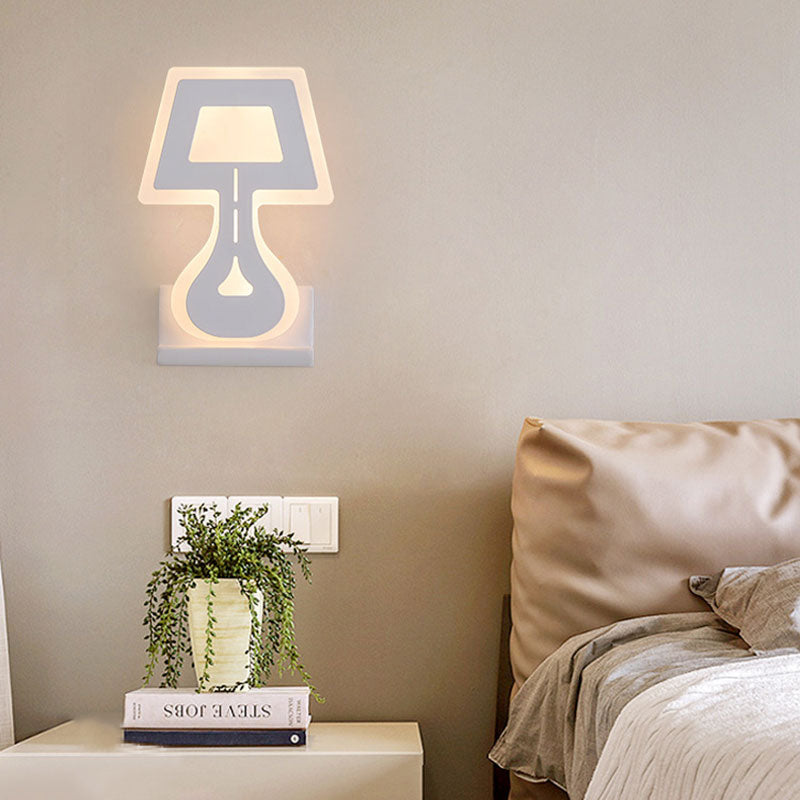 Sikunuo | Modern LED Wall Lamp with Acrylic Shade Black/White Desk Lamp Shapes Wall Lighting in Warm/White Light