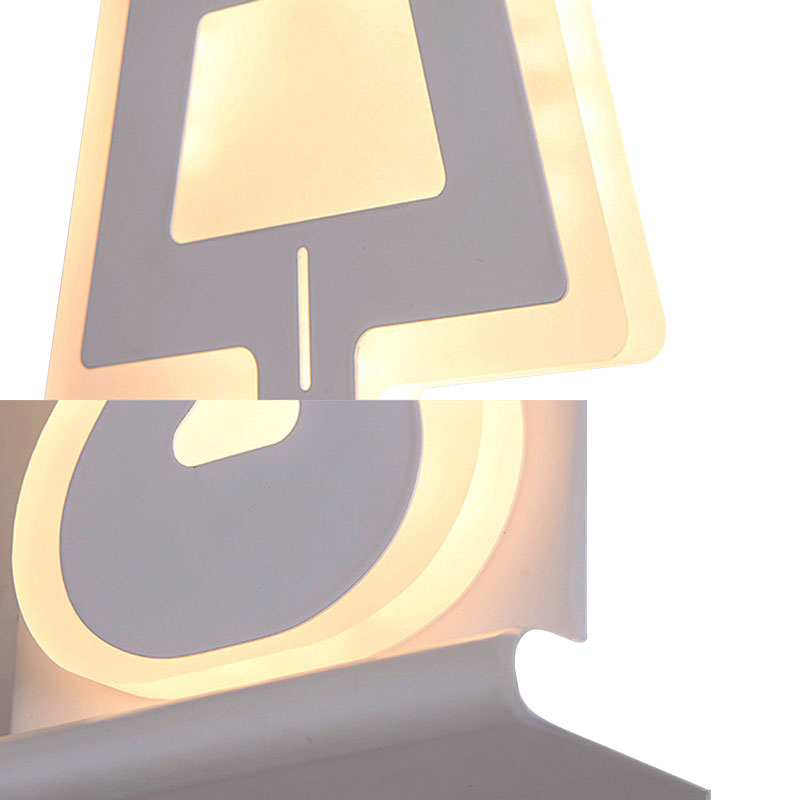Sikunuo | Modern LED Wall Lamp with Acrylic Shade Black/White Desk Lamp Shapes Wall Lighting in Warm/White Light