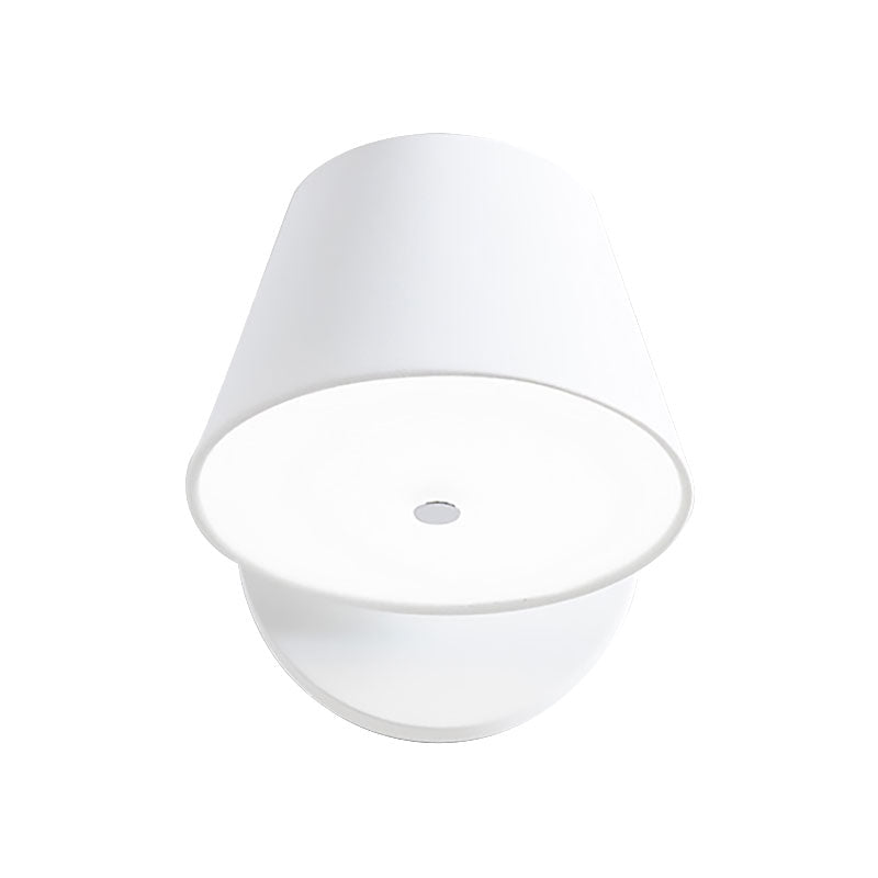 Sikunuo | Pink/Yellow/Black Cone Wall Lamp Macaron 1 Light Metal Wall Light in White/Warm Light