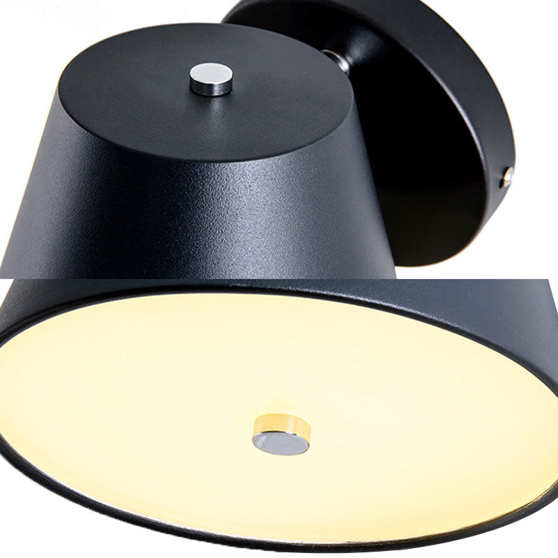 Sikunuo | Pink/Yellow/Black Cone Wall Lamp Macaron 1 Light Metal Wall Light in White/Warm Light