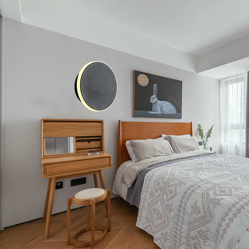 Sikunuo | Black/White Disc LED Wall Light Modernism Single Acrylic Wall Lighting Ideas in Warm/White Light