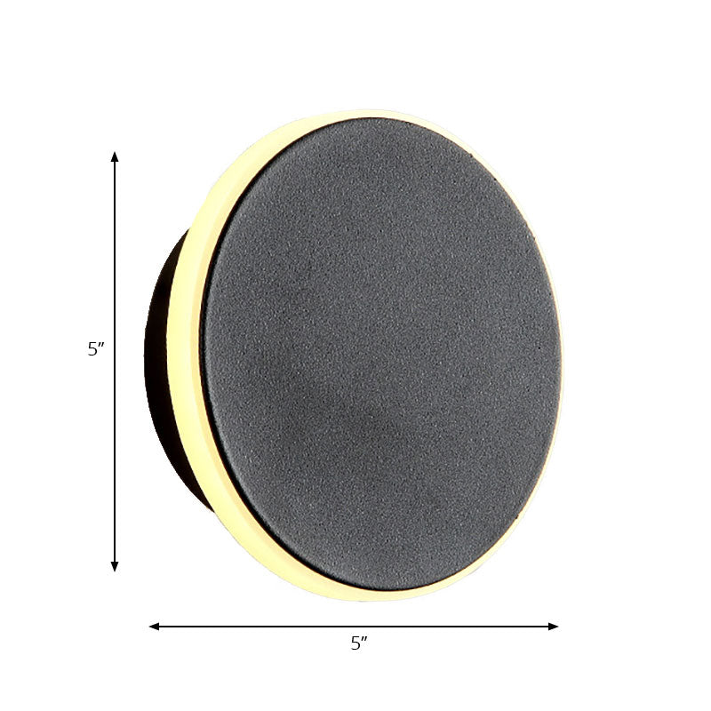 Sikunuo | Black/White Disc LED Wall Light Modernism Single Acrylic Wall Lighting Ideas in Warm/White Light