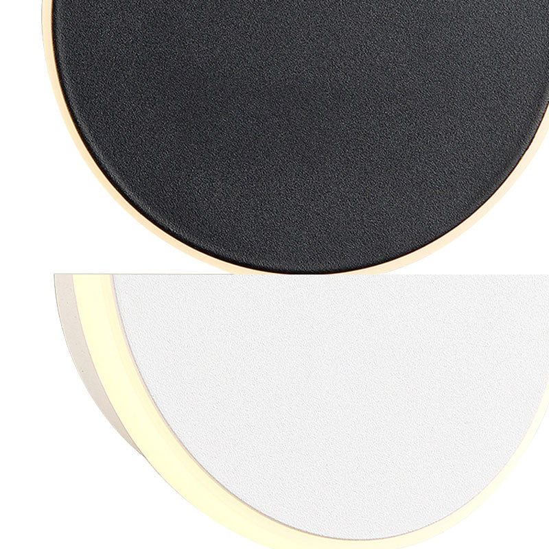 Sikunuo | Black/White Disc LED Wall Light Modernism Single Acrylic Wall Lighting Ideas in Warm/White Light