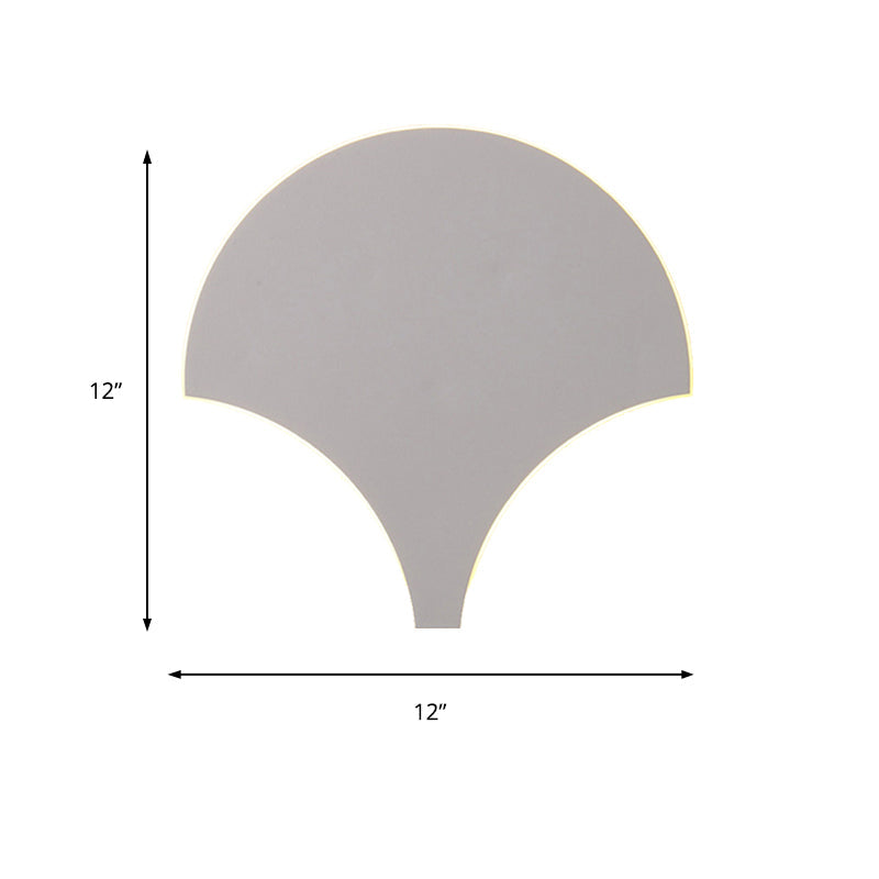 Sikunuo | Modern Antique Fan-Shaped Wall Lamp Metal Gray LED Wall Light for Bedroom Bathroom